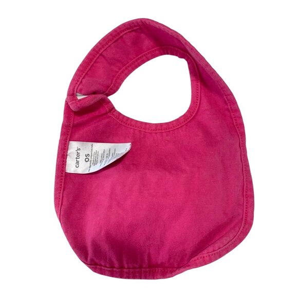 Carters Baby Infant One Size Feeding Drool Bib Pink Navy Blue I Love Daddy Cotto - Picture 2 of 2
